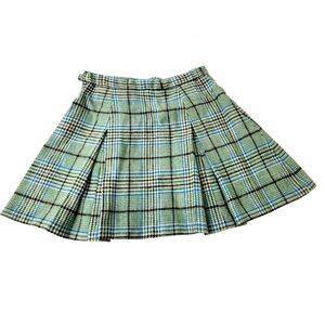 Handmade Vintage Plaid Green Skirt